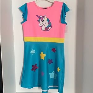 Jojo Siwa Unicorn Dress Blue and Pink XL